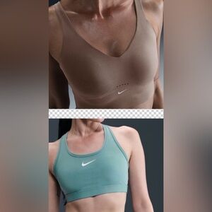 Two Nike SZ S Aqua/Mauve Women's Trainers Sports Bra